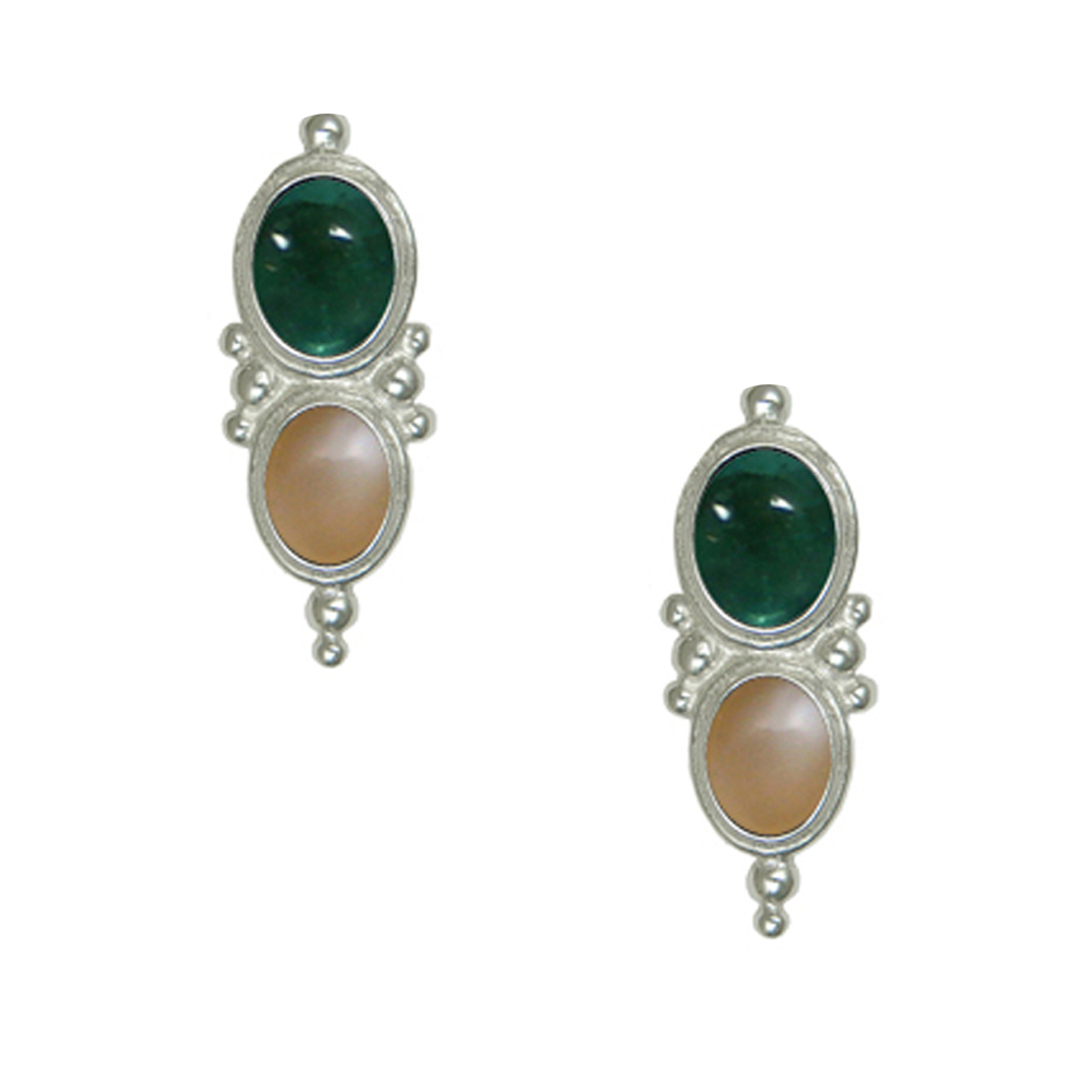 Sterling Silver Drop Dangle Earrings With Fluorite